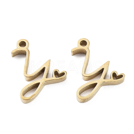 304 Stainless Steel Charms STAS-M327-02G-Y-1