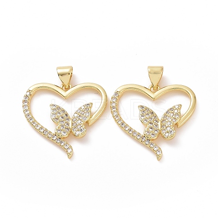 Brass Cubic Zirconia Pendants ZIRC-I062-09G-1