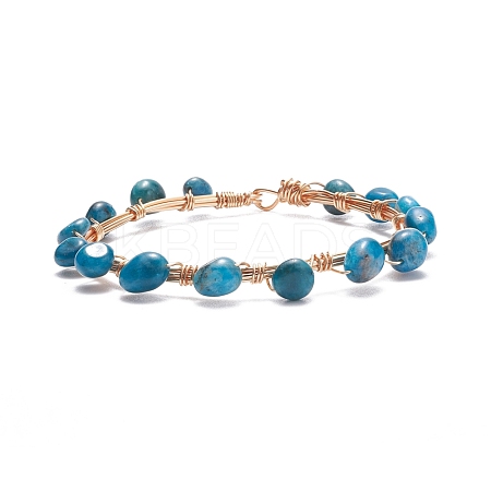 Natural Apatite Braided Beaded Bracelet BJEW-JB07997-07-1