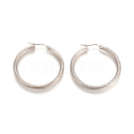 Non-Tarnish 304 Stainless Steel Geometric Hoop Earrings STAS-D171-16A-P-1