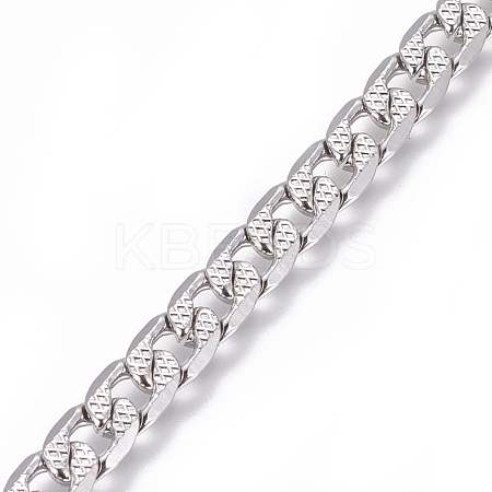 304 Stainless Steel Cuban Link Chains CHS-L020-046B-P-1