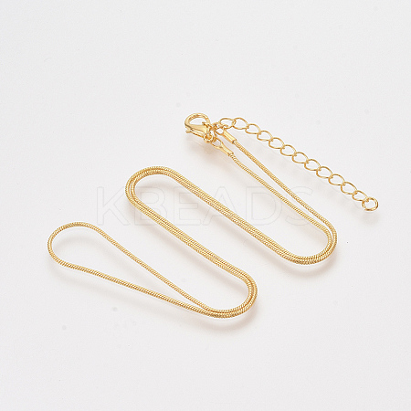 Brass Round Snake Chain Necklace Making X-MAK-T006-11A-G-1