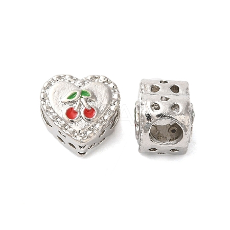 Rack Plating Alloy Enamel European Beads PALLOY-S189-51P-1
