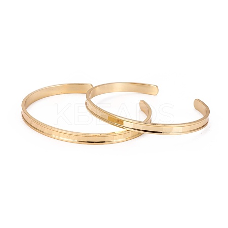 Long-Lasting Plated Brass Cuff Bangles X-BJEW-E370-04G-1