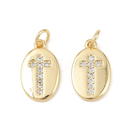 Brass Micro Pave Cubic Zirconia Pendants KK-G544-23G-1