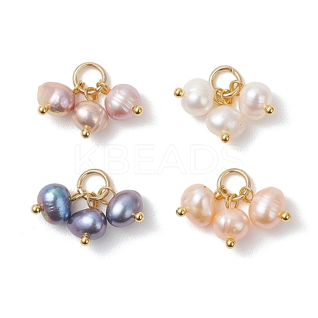 Natural Cultured Freshwater Pearl 3 Potato Charms PALLOY-JF04878-1