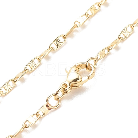Brass Oval Link Chains Necklace for Women NJEW-P265-09G-1