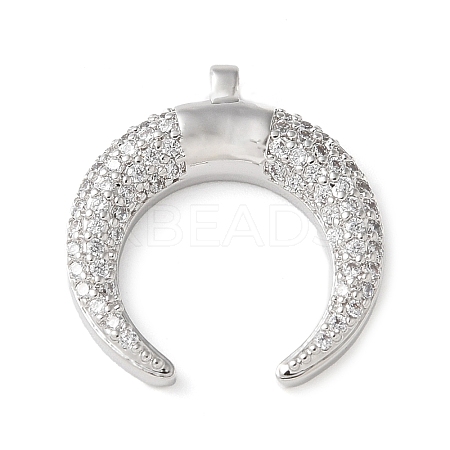 Brass Micro Pave Cubic Zirconia Pendants KK-C086-06P-1