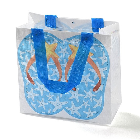 Summer Beach Theme Printed Flip Flops Non-Woven Reusable Folding Gift Bags with Handle ABAG-F009-E04-1