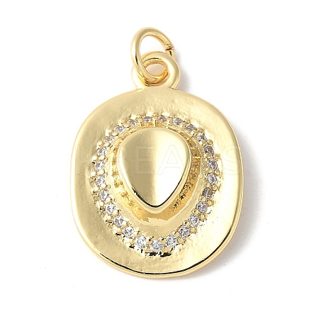 Brass Micro Pave Clear Cubic Zirconia Pendants X-ZIRC-I071-11G-1