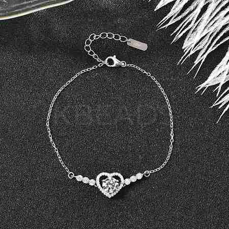 925 Sterling Silver Link Bracelets BJEW-D346-05C-P-1