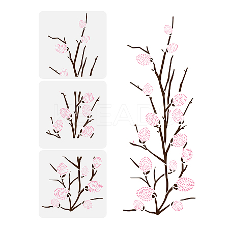 3Pcs 3 Styles PET Hollow Out Drawing Painting Stencils DIY-WH0394-0321-1