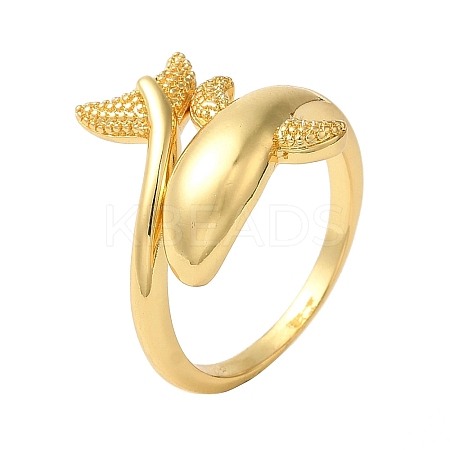 Rack Plating Brass Cuff Rings for Women RJEW-G325-04B-G-1