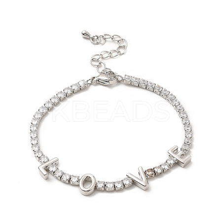 Cubic Zirconia Chain Bracelet BJEW-A132-25P-1