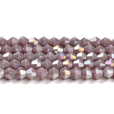 Opaque Solid Color Electroplate Glass Beads Strands X1-GLAA-F029-P4mm-A13-1
