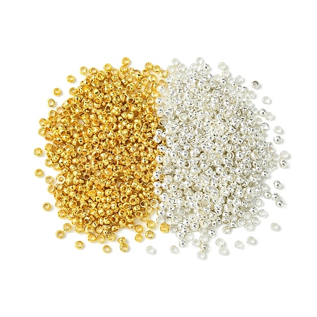 1200Pcs 2 Colors Brass Crimp Beads KK-FS0001-38-1