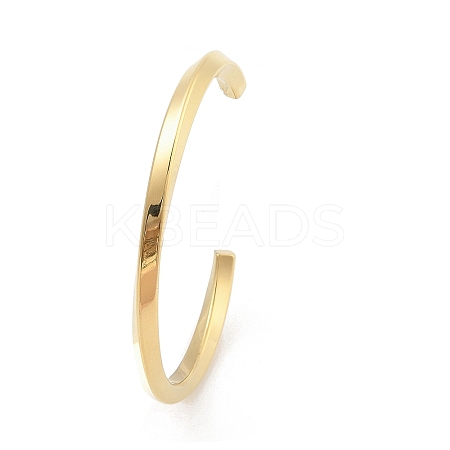 Ion Plating(IP) 304 Stainless Steel Cuff Bangles for Women BJEW-K252-05G-1