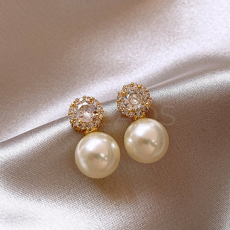Round Alloy Stud Earrings FS-WGEAF4B-01-1