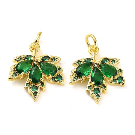 Rack Plating Brass Clear Cubic Zirconia Pendants KK-B078-02G18-02-1