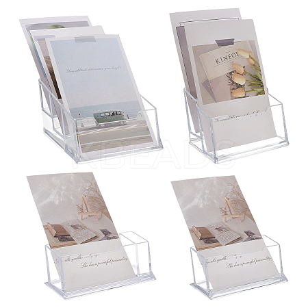 4Pcs 4 Styles Acrylic Business Card Holder ODIS-WR0001-08-1