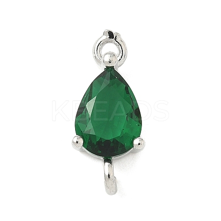 Brass Pave Cubic Zirconia Connector Charms KK-Z120-31P-01-1