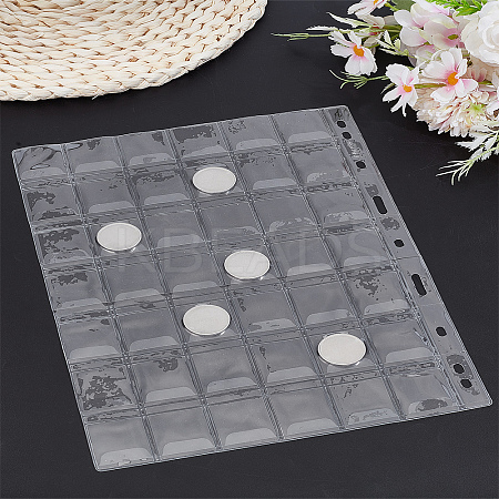 2Pcs PVC Coin Collection 9-Hole Binder Pages AJEW-LP0003-13B-1