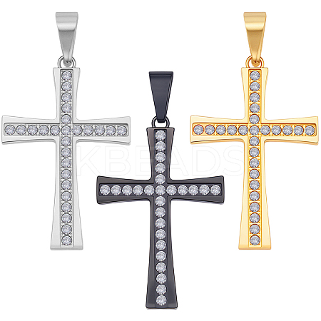 3Pcs 3 Colors 304 Stainless Steel Pendants STAS-BBC0007-18-1