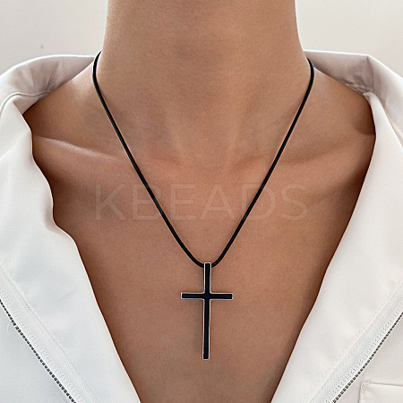 Alloy Cross Pendant Necklaces for Women WH-WG80F80-01-1