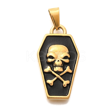 PVD Vacuum Plating 304 Stainless Steel Enamel Pendants STAS-U035-44G-1
