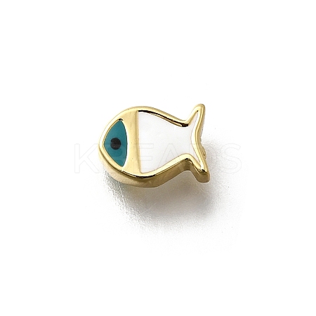 Brass Enamel Beads KK-P295-47G-02-1