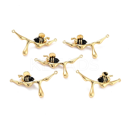 Brass Enamel Links Connectors KK-P204-04G-1