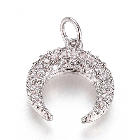 Brass Micro Pave Cubic Zirconia Pendants ZIRC-G166-06P-1