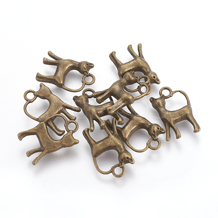 Tibetan Style Alloy Kitten Pendants X-TIBEP-A22091-AB-FF-1