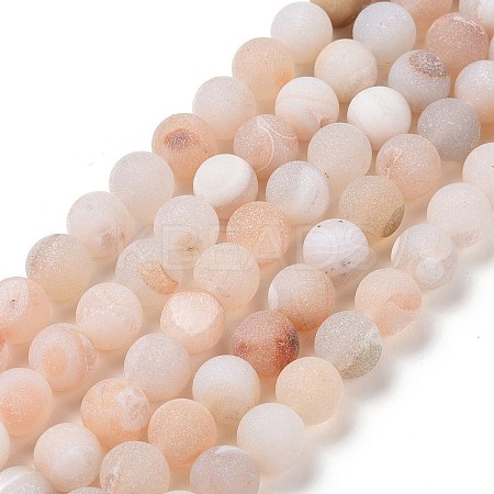 Natural Druzy Geode Agate Bead Strands G-K166-09-10mm-01-1