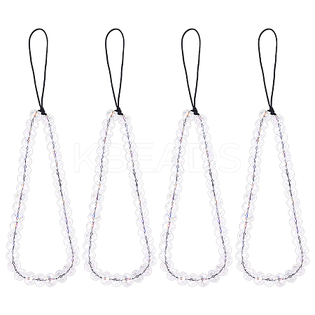 Glass Rondelle Beaded Mobile Straps HJEW-GO00058-1