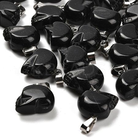 Natural Obsidian Pendants G-Z067-02P-04-1