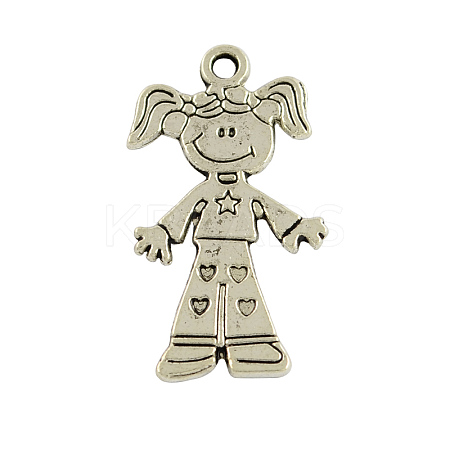 Tibetan Style Alloy Girl Pendants LS-TIBEP-S116-AS-RS-1
