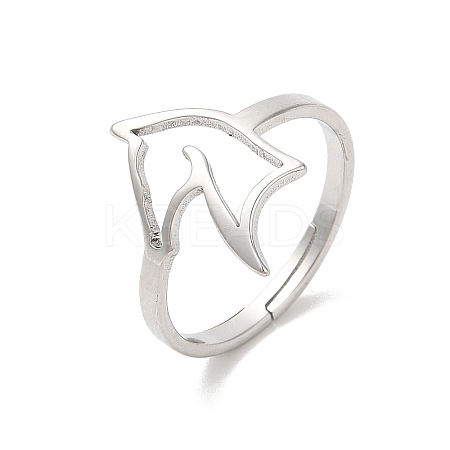 Non-Tarnish 304 Stainless Steel Hollow Horse Adjustable Ring RJEW-L107-023P-1