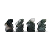 Natural Moss Agate Rabbit Display Decorations G-R007-02H-1