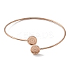 Ion Plating(IP) 304 Stainless Steel Cuff Blank Bangle Bases with Round Tray STAS-Z088-03B-RG-2