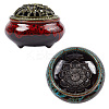 2Pcs 2 Colors Ceramic Incense Burners Holder DJEW-GF0001-78-1