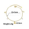 Bohemian Style 304 Stainless Steel Sun Starfish and Flat Round Cubic Zirconia Charm Anklets FS-WGDB107-01-1