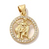 Zodiac Theme Brass Micro Pave Cubic Zirconia Pendants KK-M273-05H-G-1