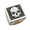 Alloy Skull Signet Finger Ring SKUL-PW0002-017G-1