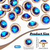 20Pcs 1-Hole Flat Round Zinc Alloy Rhinestones Buttons ALRI-NB0001-20C-2