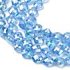 Electroplate Transparent Glass Beads Strands GL-CBA7A17-02A-07-2
