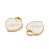 (Defective Closeout Sale: Enamel Yellowing) Golden Alloy Enamel Charms ENAM-XCP0001-47B-2