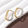 304 Stainless Steel Two Tone Hoop Earrings EJEW-P313-01C-G-2