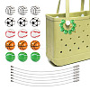 DIY Sports Ball Wood & 304 Stainless Steel  Keychain Making Kits DIY-TA0010-99-2