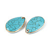 Dyed Synthetic Turquoise Teardrop Pendants LS-TURQ-T004-18-2